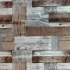 Lack- Dekor- & Stanzoptikfolien^DecoWoerner Abwaschbare Wachstuch-Tischdecke "Beach-Holz", Meterware 140 Cm Breit braun