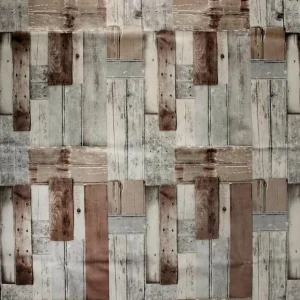 Lack- Dekor- & Stanzoptikfolien^DecoWoerner Abwaschbare Wachstuch-Tischdecke "Beach-Holz", Meterware 140 Cm Breit braun