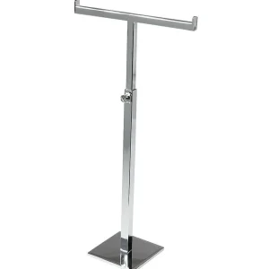 Warenpräsentation^DecoWoerner Accessoires-Ständer T-Form, Ausziehbar 48 - 54 Cm silber