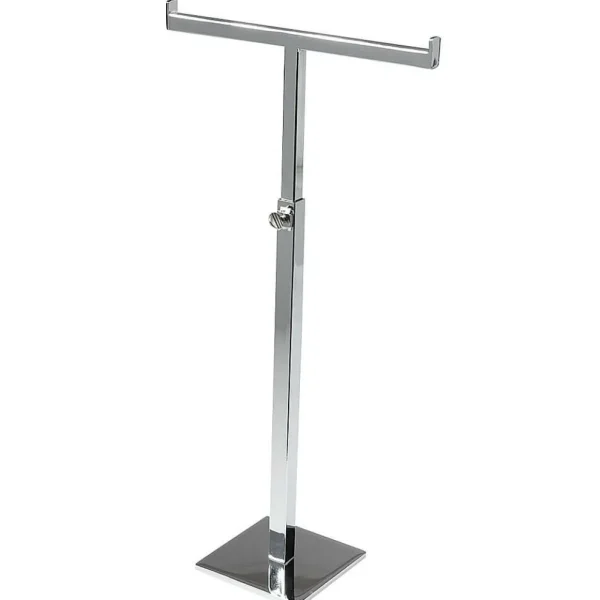 Warenpräsentation^DecoWoerner Accessoires-Ständer T-Form, Ausziehbar 48 - 54 Cm silber