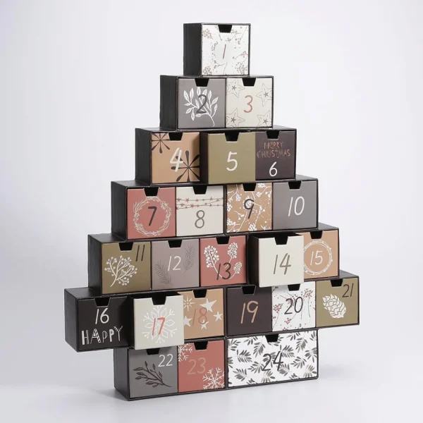 Weihnachtsfiguren^DecoWoerner Adventskalender Baum 6 X 37 X 44 Cm Holz Und Papier mehrfarbig