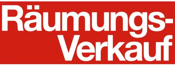 Verkaufsaktionen Bewerben^DecoWoerner Ankleber "Räumungs-Verkauf" rot