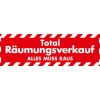 Verkaufsaktionen Bewerben^DecoWoerner Ankleber "Total Räumungsverkauf", 99 X 30 Cm rot