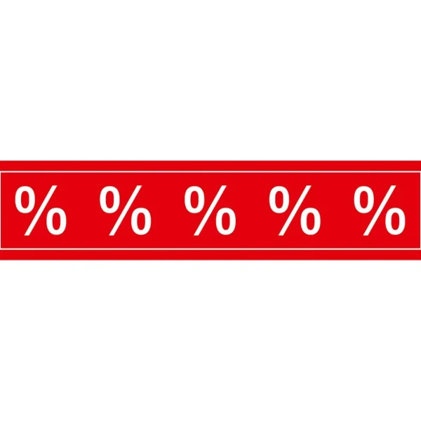 Verkaufsaktionen Bewerben^DecoWoerner Ankleber Transparent "Prozentzeichen" 98 Cm Lang rot