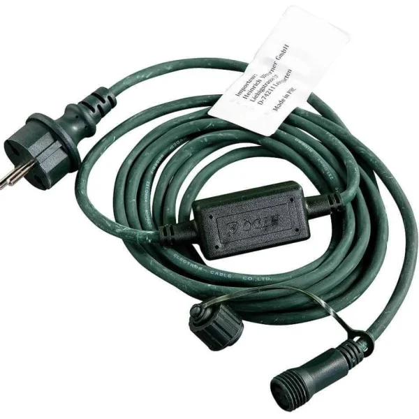 Weihnachtsbeleuchtung^DecoWoerner Anschlusskabel IP44 Für LED-Produkte System IP67, grün