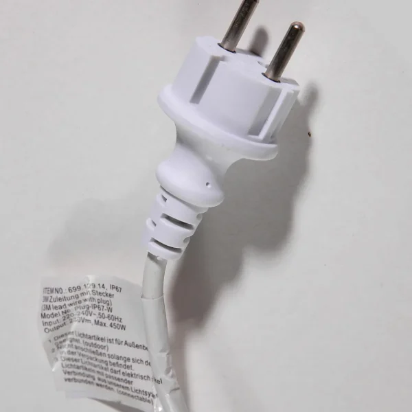 Weihnachtsbeleuchtung^DecoWoerner Anschlusskabel IP44 Für LED-Produkte System IP67, Weiß
