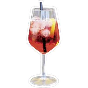Themen-Deko^DecoWoerner Aperol Spritz Cocktail Display 20 X 50 Cm orange