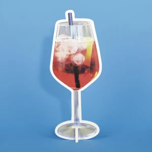 Themen-Deko^DecoWoerner Aperol Spritz Cocktail Display 20 X 50 Cm orange