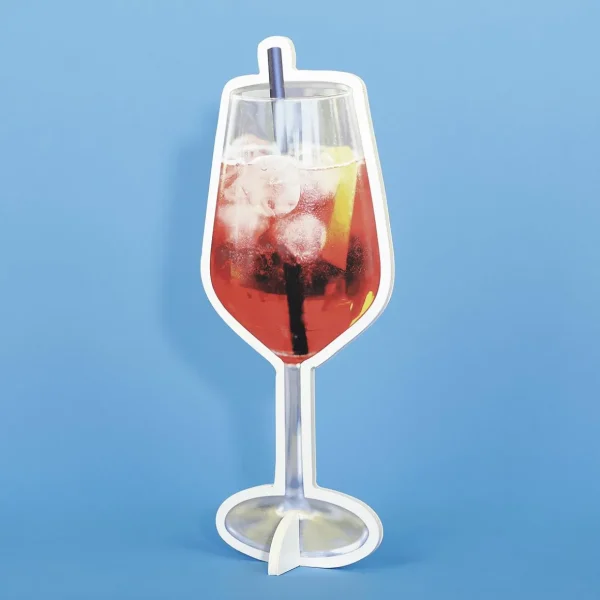 Themen-Deko^DecoWoerner Aperol Spritz Cocktail Display 20 X 50 Cm orange
