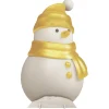 Winterdeko^DecoWoerner Aufsteller Schneemann Gold / Weiß