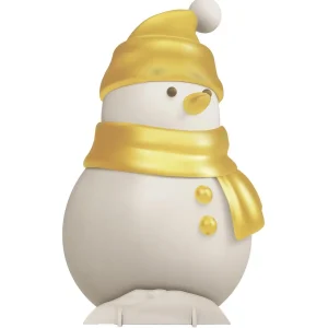 Winterdeko^DecoWoerner Aufsteller Schneemann Gold / Weiß