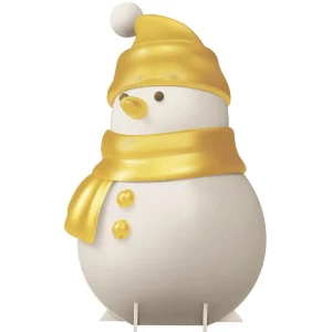 Winterdeko^DecoWoerner Aufsteller Schneemann Gold / Weiß