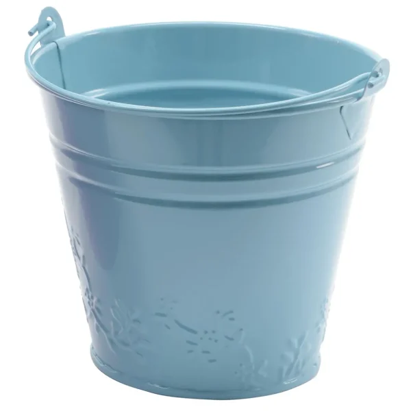 Osterdeko | Pflanzengefäße & Dekorationshilfen^DecoWoerner er Vintage Metall Eimer Verzinkt 11 Cm blau