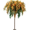Sommerdeko | Kunstblumen^DecoWoerner Blüten-Farn-Baum 190cm orange