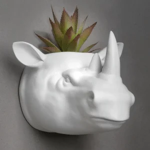 Sommerdeko | Pflanzengefäße & Dekorationshilfen^DecoWoerner Blumentopf Nashorn weiß