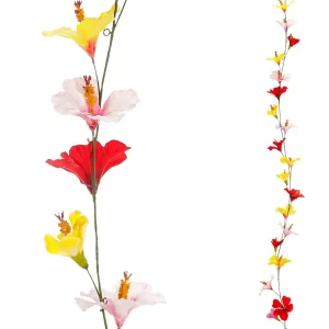 Sommerdeko | Girlanden & Ranken^DecoWoerner Bunte Künstliche Hibiskus Girlande 180 Cm mehrfarbig