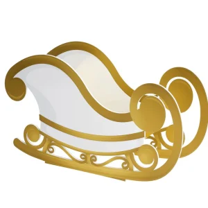 Winterdeko | Weihnachtsfiguren^DecoWoerner B-Ware Schlitten / Weiß 97 Cm gold