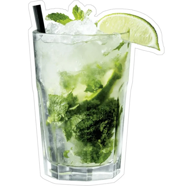 Themen-Deko^DecoWoerner Caipirinha Cocktail Display 36 X 50 Cm grün