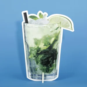 Themen-Deko^DecoWoerner Caipirinha Cocktail Display 36 X 50 Cm grün