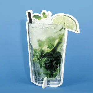 Themen-Deko^DecoWoerner Caipirinha Cocktail Display 36 X 50 Cm grün