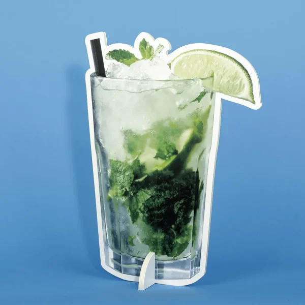 Themen-Deko^DecoWoerner Caipirinha Cocktail Display 36 X 50 Cm grün