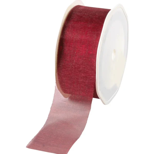 Geschenkband^DecoWoerner Chiffonband 38 Mm, 25 M, Bordeaux rot
