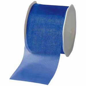 Geschenkband^DecoWoerner Chiffonband 70 Mm, 25 M, Dunkel blau