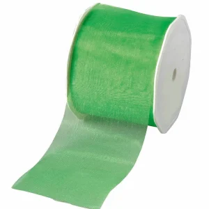 Geschenkband^DecoWoerner Chiffonband 70 Mm, 25 M, Frühlings grün