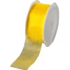 Geschenkband^DecoWoerner Chiffonband 38 Mm, 25 M, gelb