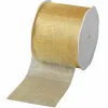 Geschenkband^DecoWoerner Chiffonband 70 Mm, 25 M, gold