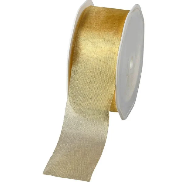 Geschenkband^DecoWoerner Chiffonband 38 Mm, 25 M, gold