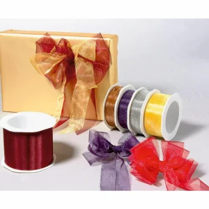 Geschenkband^DecoWoerner Chiffonband 38 Mm, 25 M, gold