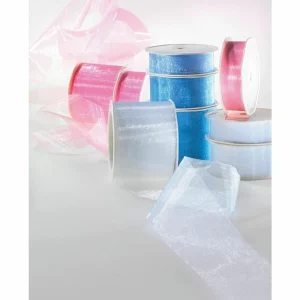 Geschenkband^DecoWoerner Chiffonband 70 Mm, 25 M, Hell blau