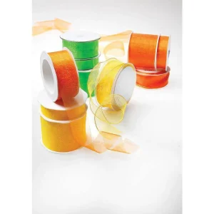 Geschenkband^DecoWoerner Chiffonband 70 Mm, 25 M, orange