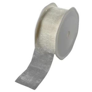 Geschenkband^DecoWoerner Chiffonband 38 Mm, 25 M, Perl weiß