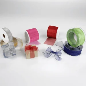 Geschenkband^DecoWoerner Chiffonband 38 Mm, 25 M, Perl weiß