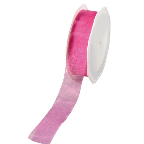 Geschenkband^DecoWoerner Chiffonband 25 Mm, 25 M, Pink rosa