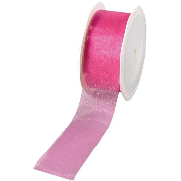 Geschenkband^DecoWoerner Chiffonband 38 Mm, 25 M, Pink rosa