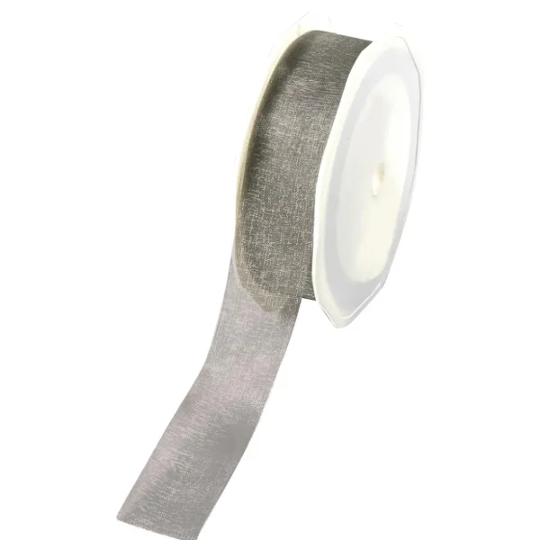 Geschenkband^DecoWoerner Chiffonband 25 Mm, 25 M, silber
