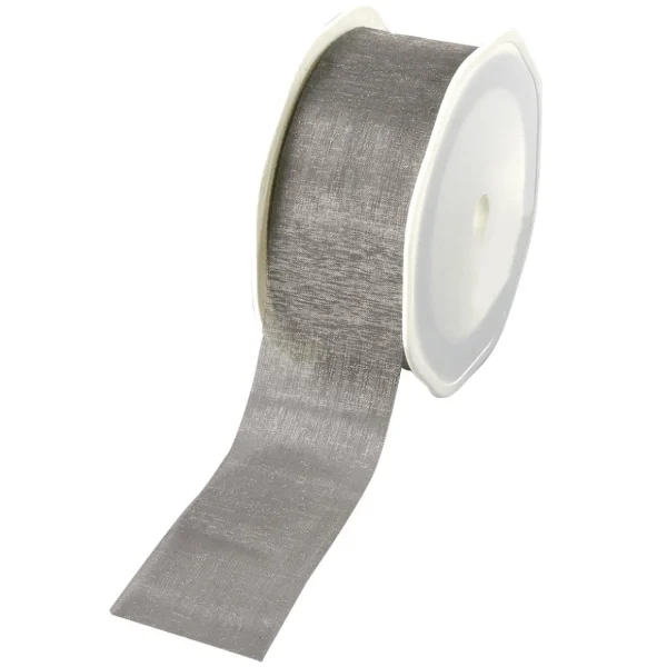 Geschenkband^DecoWoerner Chiffonband 38 Mm, 25 M, silber