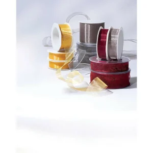Geschenkband^DecoWoerner Chiffonband 38 Mm, 25 M, silber
