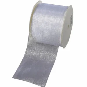 Geschenkband^DecoWoerner Chiffonband 70 Mm, 25 M, weiß