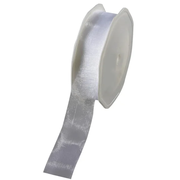 Geschenkband^DecoWoerner Chiffonband 25 Mm, 25 M, weiß
