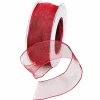 Geschenkband^DecoWoerner Chiffonband Mit Draht Bordeaux 25 Mm Breit, 20 M rot