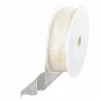Geschenkband^DecoWoerner Chiffonband Mit Draht Creme 25 Mm Breit, 20 M weiß