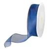 Geschenkband^DecoWoerner Chiffonband Mit Draht Dunkel 25 Mm Breit, 20 M blau