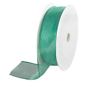 Geschenkband^DecoWoerner Chiffonband Mit Draht 25 Mm Breit, 20 M grün