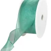 Geschenkband^DecoWoerner Chiffonband Mit Draht 40 Mm Breit, 20 M grün