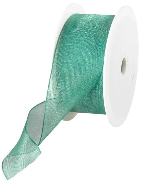 Geschenkband^DecoWoerner Chiffonband Mit Draht 40 Mm Breit, 20 M grün