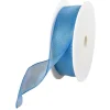 Geschenkband^DecoWoerner Chiffonband Mit Draht Hell 25 Mm Breit, 20 M blau